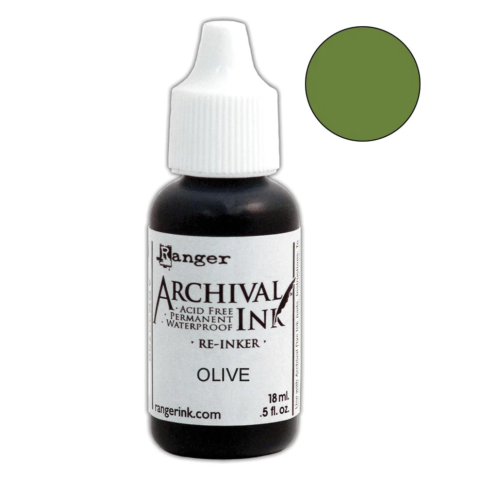 Archival Dye Reinker Bottle - Olive