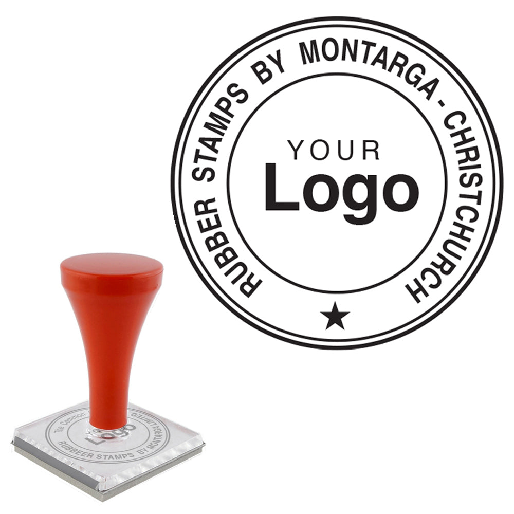Round Seal - Handle Stamp - Long Title + Logo  - L15