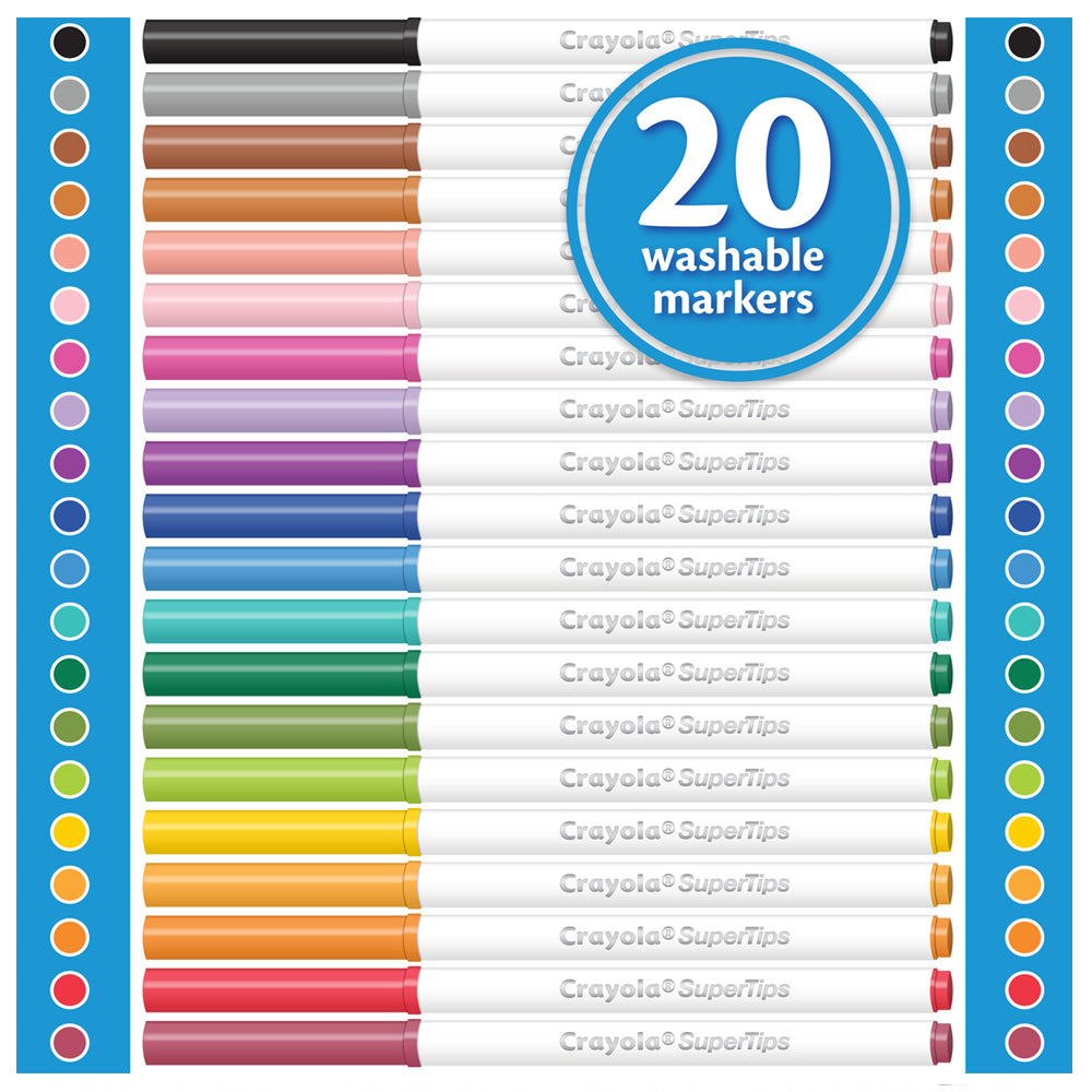 Crayola Washable Super Tips Markers - 20Pk