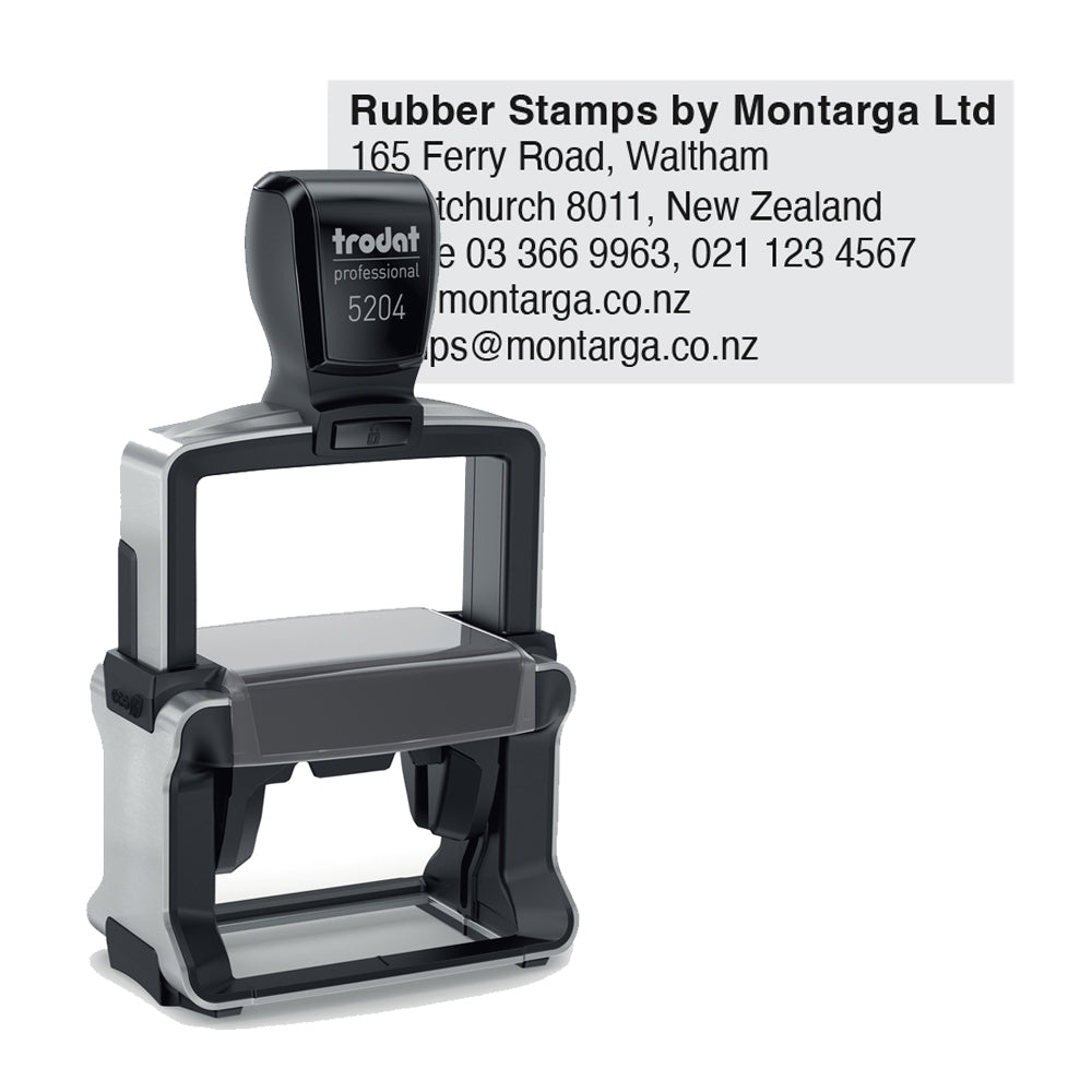 Trodat Professional 5204 - Custom Self Inking Rubber Stamp Front View 26 x 56mm size