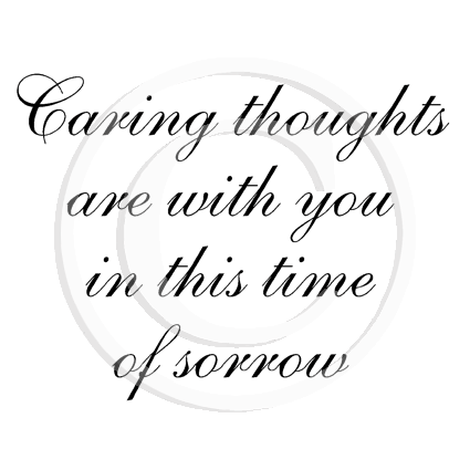 0337 F - Caring Thoughts Wording Rubber Stamp