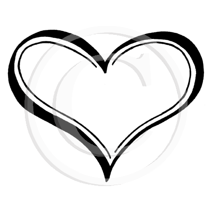 0587 C or G - Heart Rubber Stamp