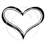 0587 C or G - Heart Rubber Stamp