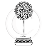 0634 FF - Topiary Tree Rubber Stamp