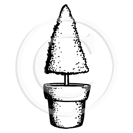 0695 FF - Topiary Tree Rubber Stamp