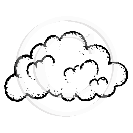 0911 B - Cloud Rubber Stamp