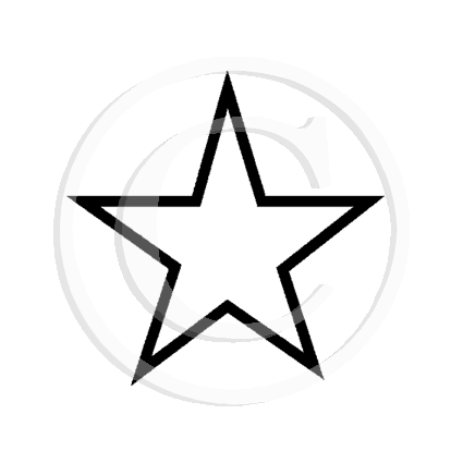 0915 A - Outline Star Rubber Stamp