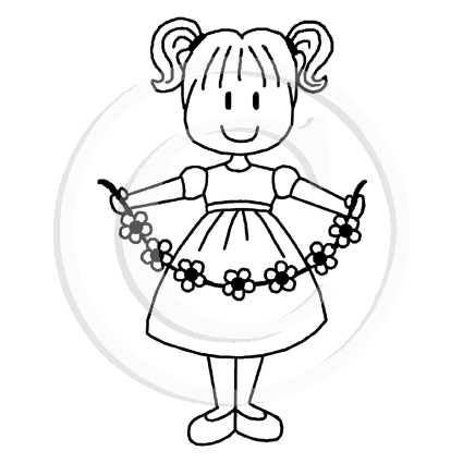 1586 D or G - Girl Rubber Stamp