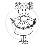 1586 D or G - Girl Rubber Stamp