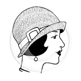 1589 C or F - Woman's Profile Rubber Stamp