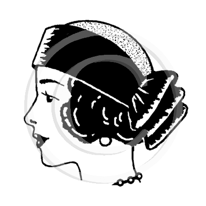 1595 C or F - Woman Face Profile Rubber Stamp