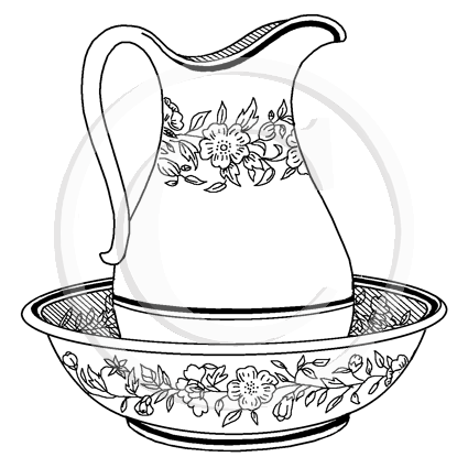 1671 F - Pitcher Rubber Stamp