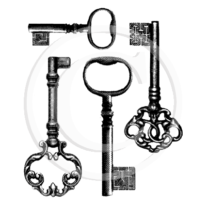 1688 F - Keys Rubber Stamp