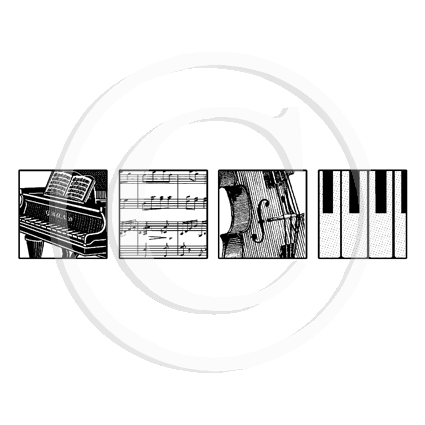 2644 FFF - Music Rubber Stamp