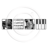 2644 FFF - Music Rubber Stamp