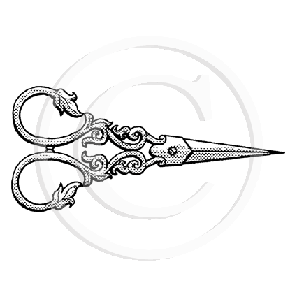 2654 B - Scissors Rubber Stamp