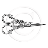 2654 B - Scissors Rubber Stamp
