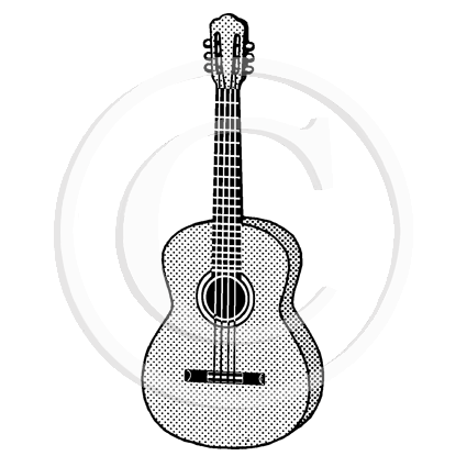 2678 E - Guitar Rubber Stamp