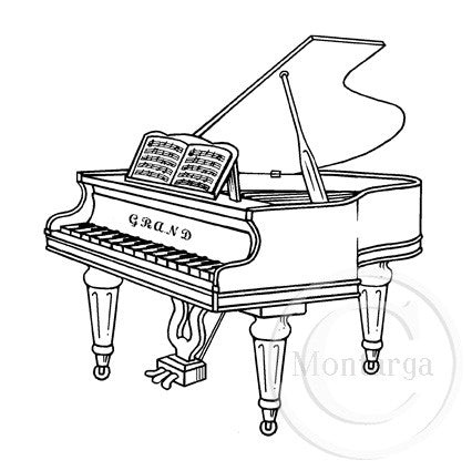 2680 G - Piano Rubber Stamp