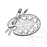 2693 D - Paint Palette Rubber Stamp