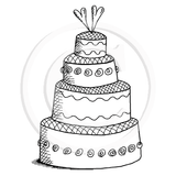 3023 G - Wedding Cake Rubber Stamp