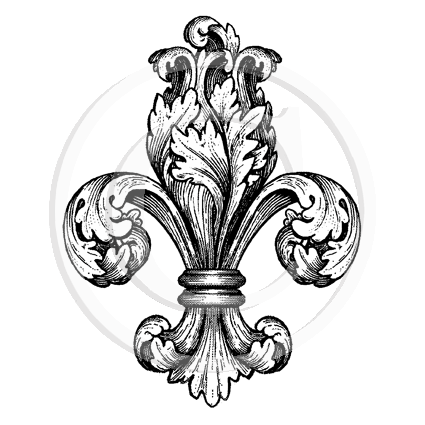 3338 F - Fleur de Lis Rubber Stamp