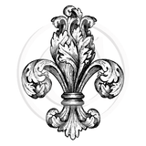 3338 F - Fleur de Lis Rubber Stamp