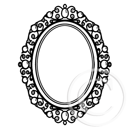 3342 F - Oval Frame Rubber Stamp