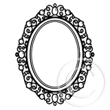 3342 F - Oval Frame Rubber Stamp