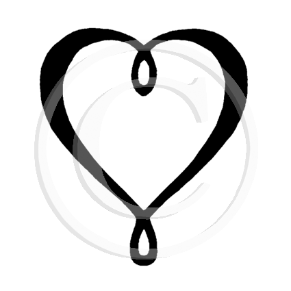 3401 A, C or F - Heart Rubber Stamp