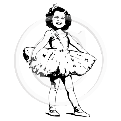 3530 G - Ballet Girl Rubber Stamp