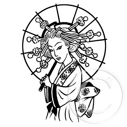 3725 F - Geisha Rubber Stamp