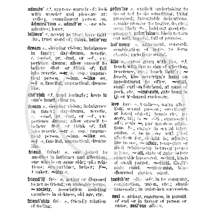 3919 I - Dictionary Background Rubber Stamp