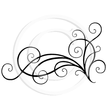 3928 GG - Large Corner Swirl Pattern Rubber Stamp