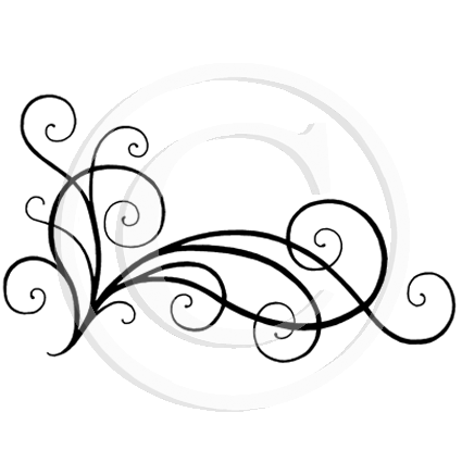 3929 GG - Large Corner Swirl Pattern Rubber Stamp