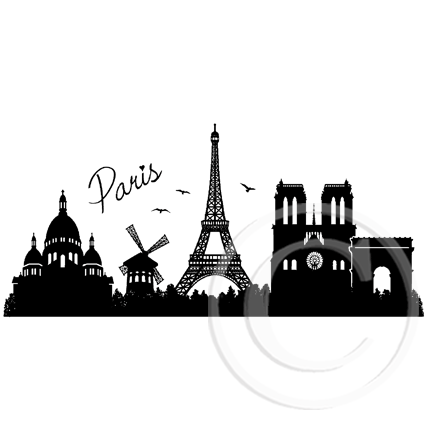3942 GGG - Paris Silhouette Rubber Stamp