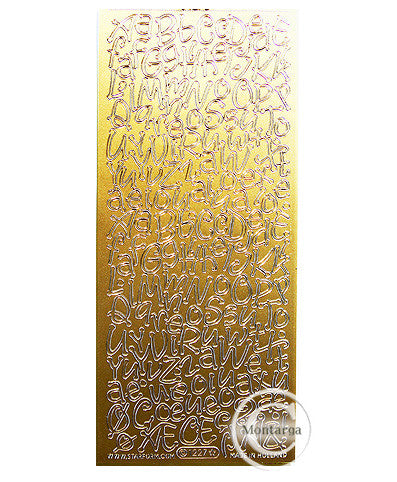 PeelCraft Stickers - Alphabet Funky - Gold PC1227G
