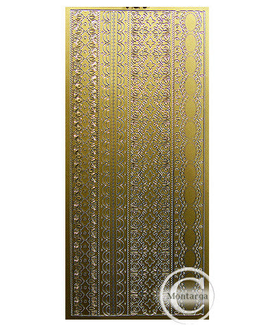 PeelCraft Stickers - Lacy Borders - Gold PC2462G