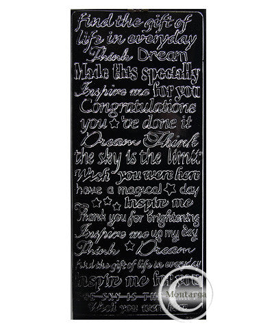PeelCraft Stickers - Inspired Text Assorted - Black PC2807BK