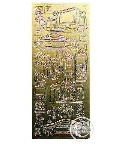 PeelCraft Stickers - Technology Toys - Gold PC914G