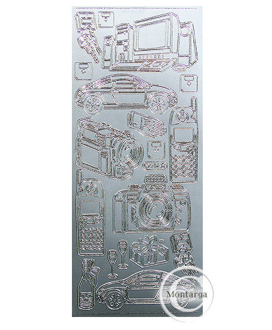 PeelCraft Stickers - Technology Toys - Silver PC914S
