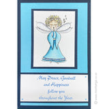 2161 E - Peace, Goodwill and Happiness Wording Rubber Stamp
