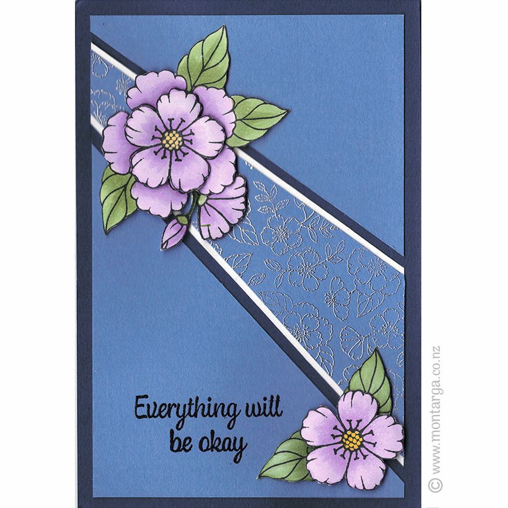 3459 I or L - Flower Background Rubber Stamp