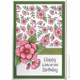 3459 I or L - Flower Background Rubber Stamp