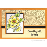 3459 I or L - Flower Background Rubber Stamp