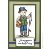 2793 B - Wishing You a Wonderful Day Wording Rubber Stamp