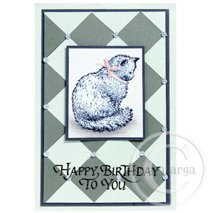0155 BB - Happy Birthday To You Wording Rubber Stamp