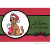 2183 E - Merry Christmas Wording Rubber Stamp