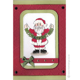 2389 G - Santa, Father Christmas With Banner Rubber Stamp