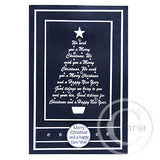 2365 A - Merry Christmas Happy New Year Wording Rubber Stamp